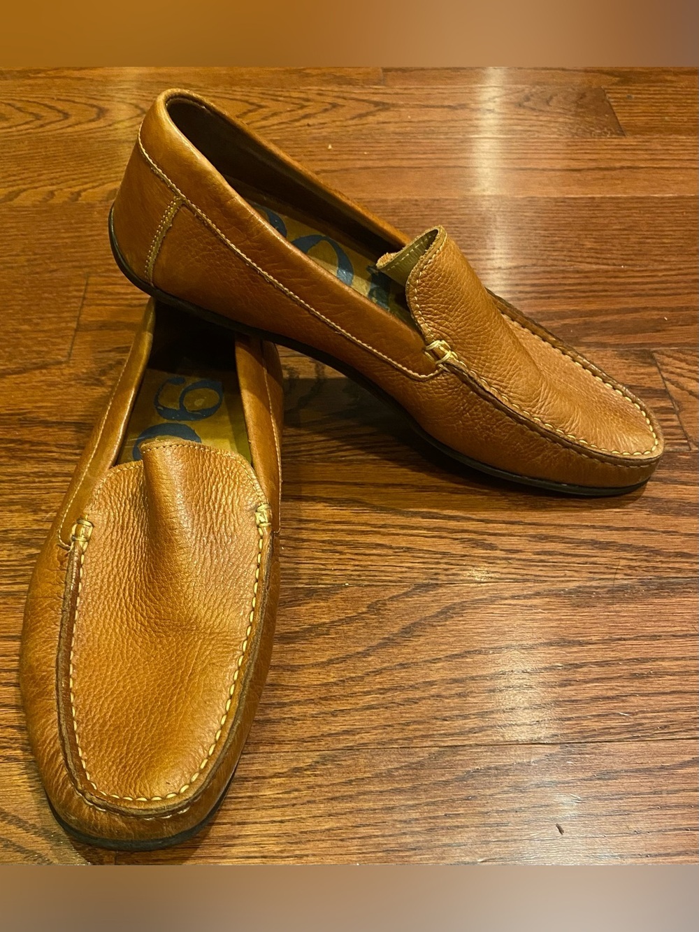 1901 Men’s Brown Pebbled Leather Loafers Sz 8.5 Rubber Sole Made In Brazil - Picture 3 of 7